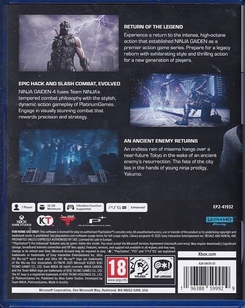 Ninja Gaiden 4 - PS5 (A-Grade) (Genbrug)